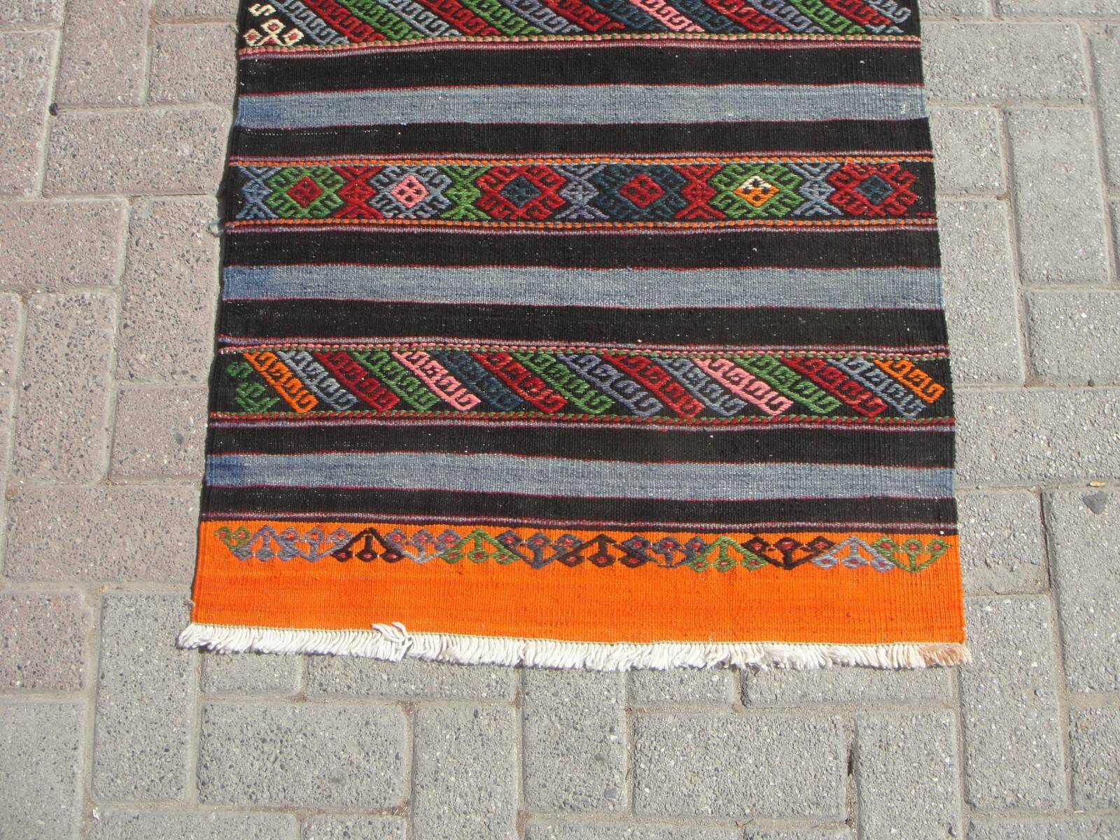 3x5 Anatolian Kilim rug - Geometric design Kilim handmade rugs