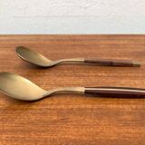 Mid-century brass and teak spoons, 1960s, set of 2