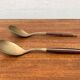 Mid-century brass and teak spoons, 1960s, set of 2