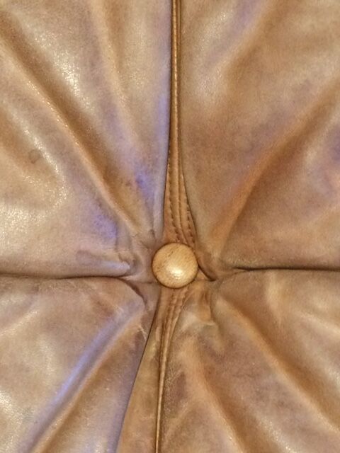 Togo pouffe by Michel Ducaroy for Ligne Roset natural leather