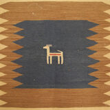 Vintage persian handwoven wool qashqai rug- 140x144cm