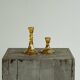 Pair of Art Deco candlesticks in pressed glass from the 1930s.