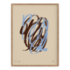 Abstract brown and blue lines giclee print