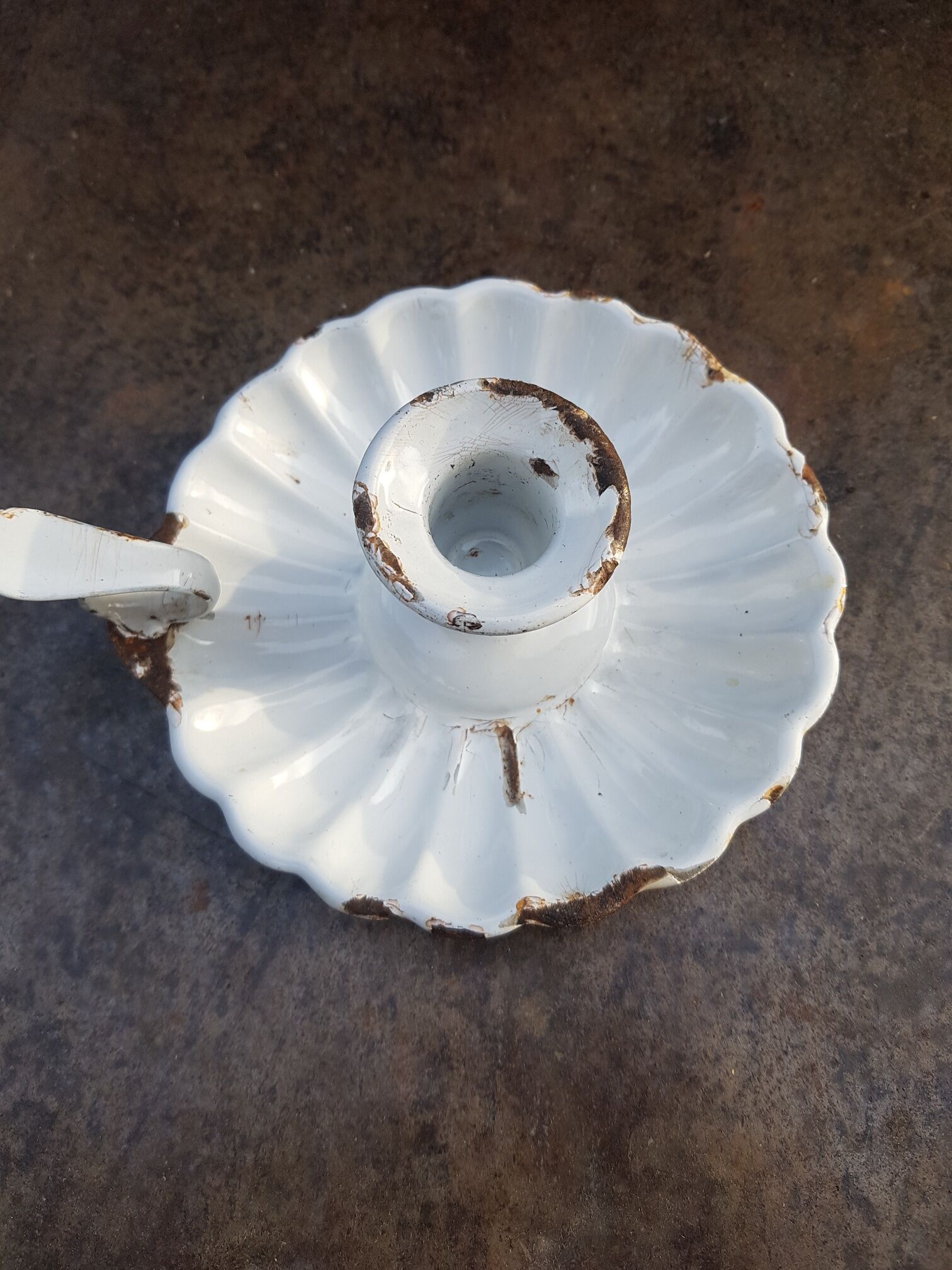 Candlestick candlestick cellar rat enamelled sheet metal