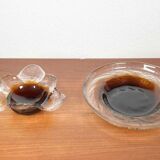 Mid-century Finnish glass bowl by Pertti Santalahti for Humppila, 1960s, set of 2.