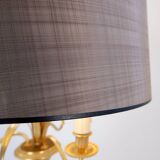 Pineapple Brass Floor Lamp in the Style of Maison Charles, Circa 1970