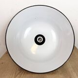 Black Enamel Industrial Pendant Lamp from AEG, 1930s
