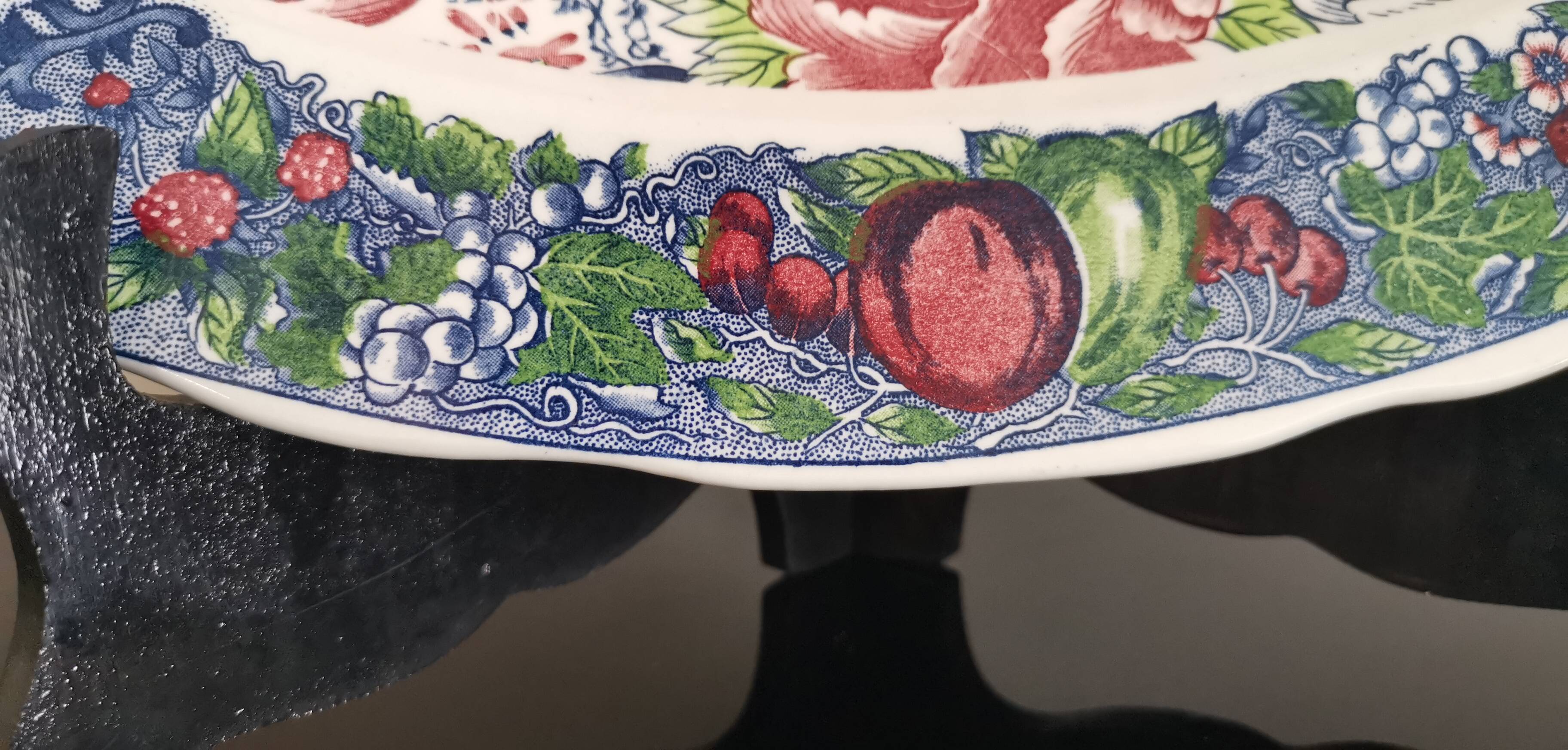 Old large oval dish in Japanese earthenware 46cm