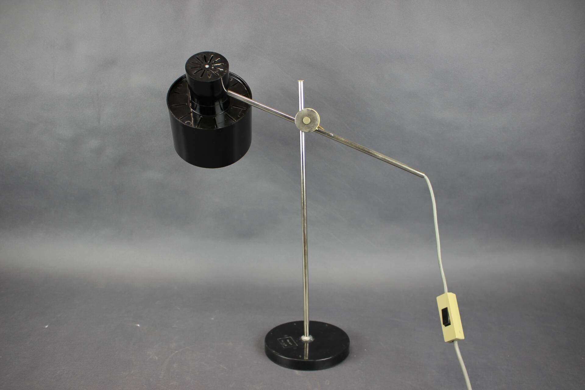 Mid-Century Adjustable Chrome and Bakelite Desk Lamp, Czechoslovakia, 1950s