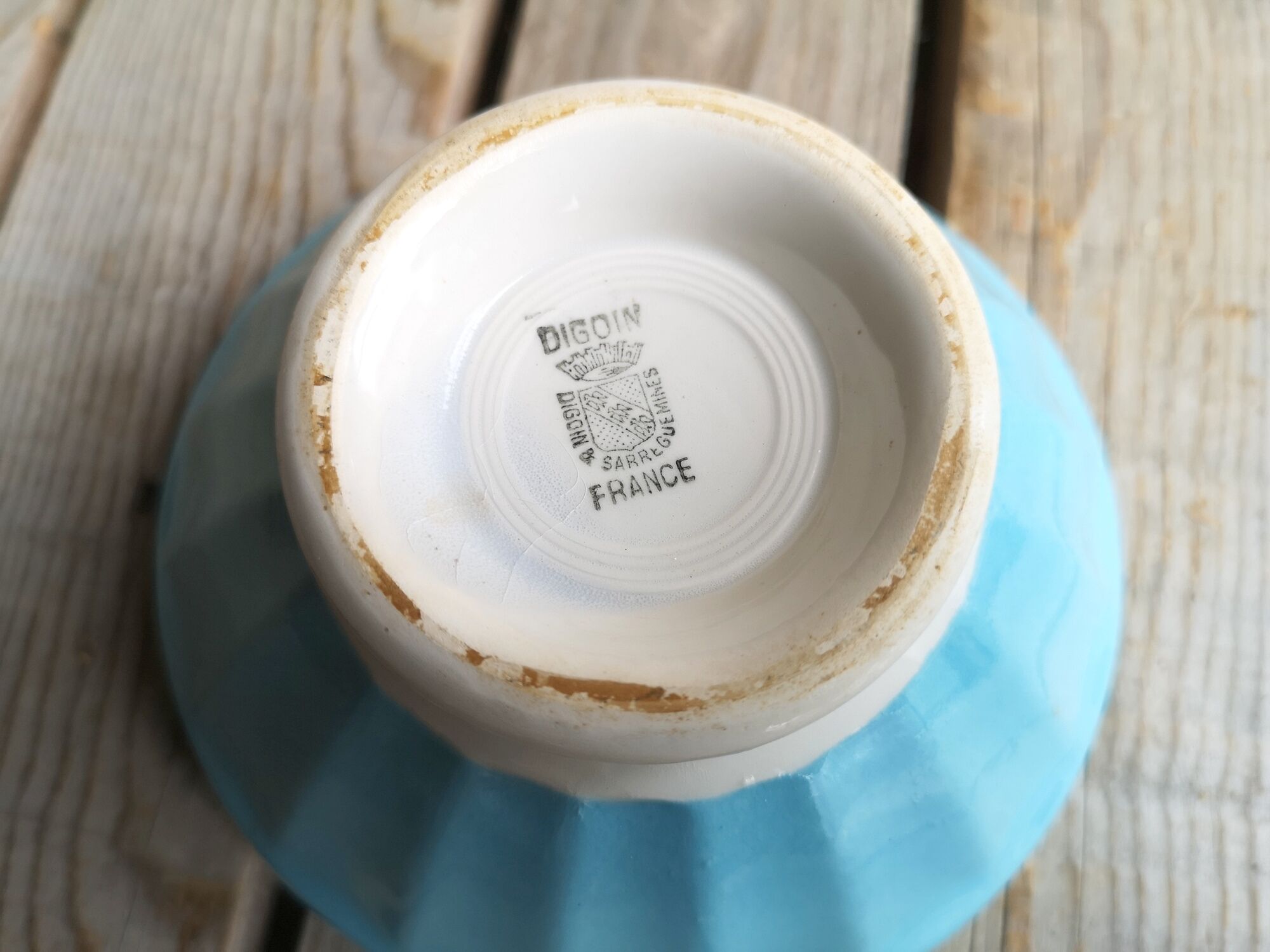 Old Bowl Digoin Sarreguemines Blue