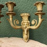 Paire d'appliques en bronze d'époque Empire
