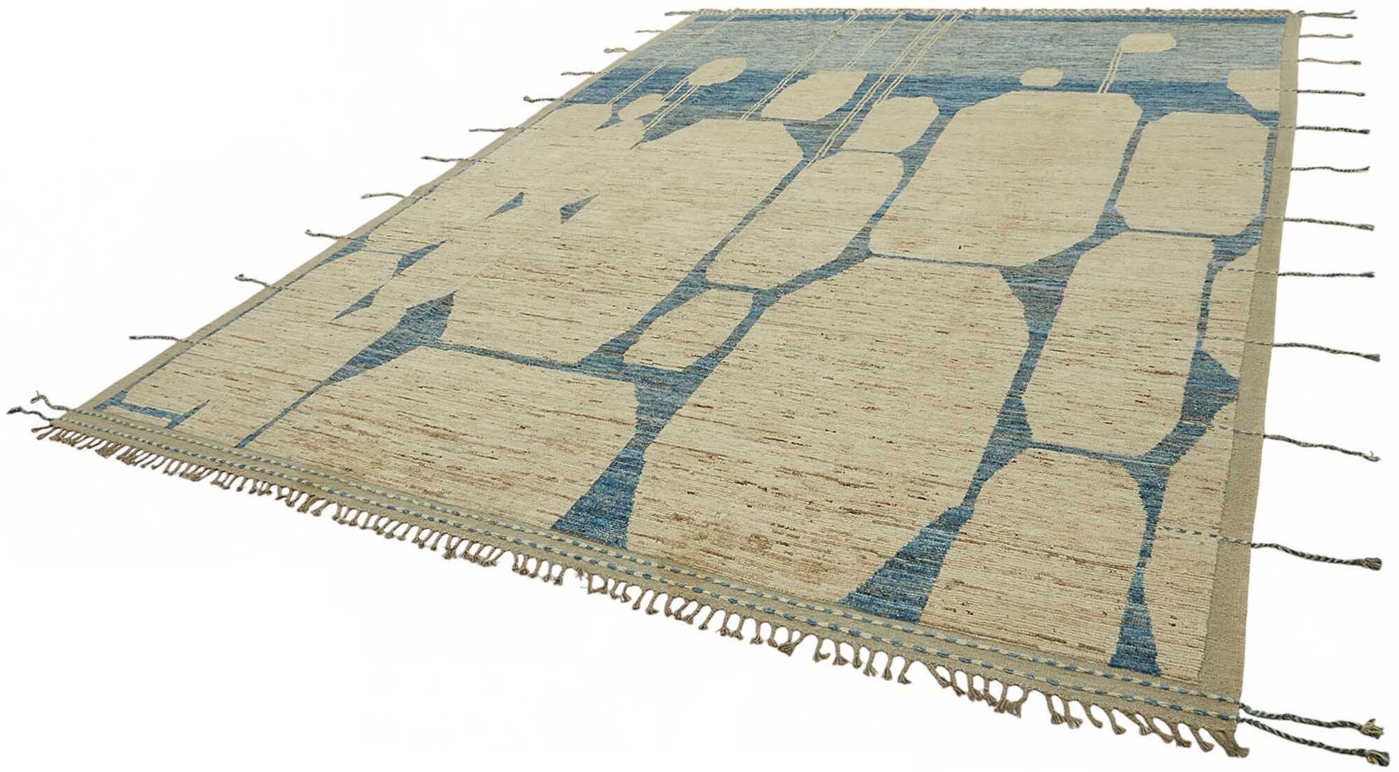Handwoven Tribal One of a Kind 316 cm x 430 cm Beige Wool Carpet