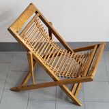 Children's lounge chair in bamboo & beech vintage 1950