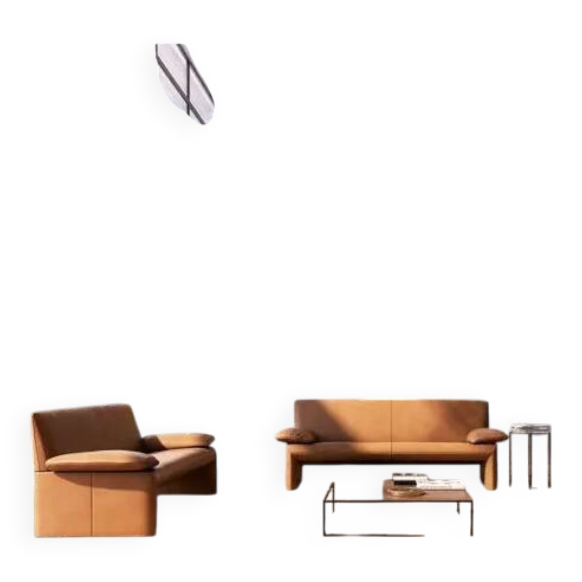 JP Audebert linear model 3-seater sofa in mocha leather