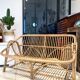 Vintage rattan bench sofa