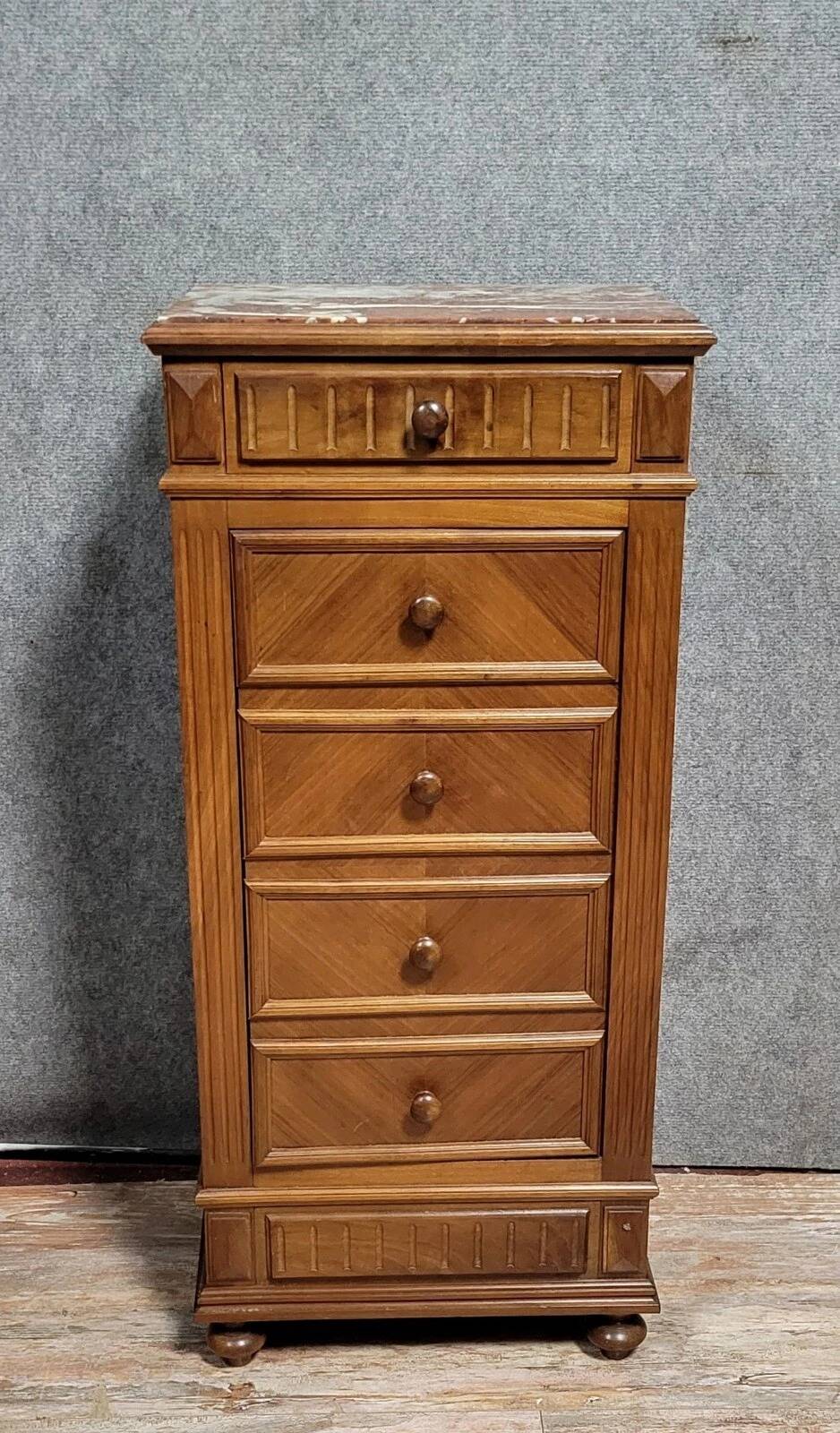 Louis XVI style walnut nightstand or bedside table circa 1850