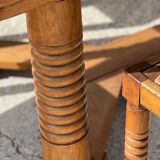 Set table and 4 chairs in walnut 1940