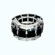 Art Deco candlestick, illegible signature – dodecagonal shape in glass