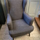 Fauteuil à grand dossier en tissu