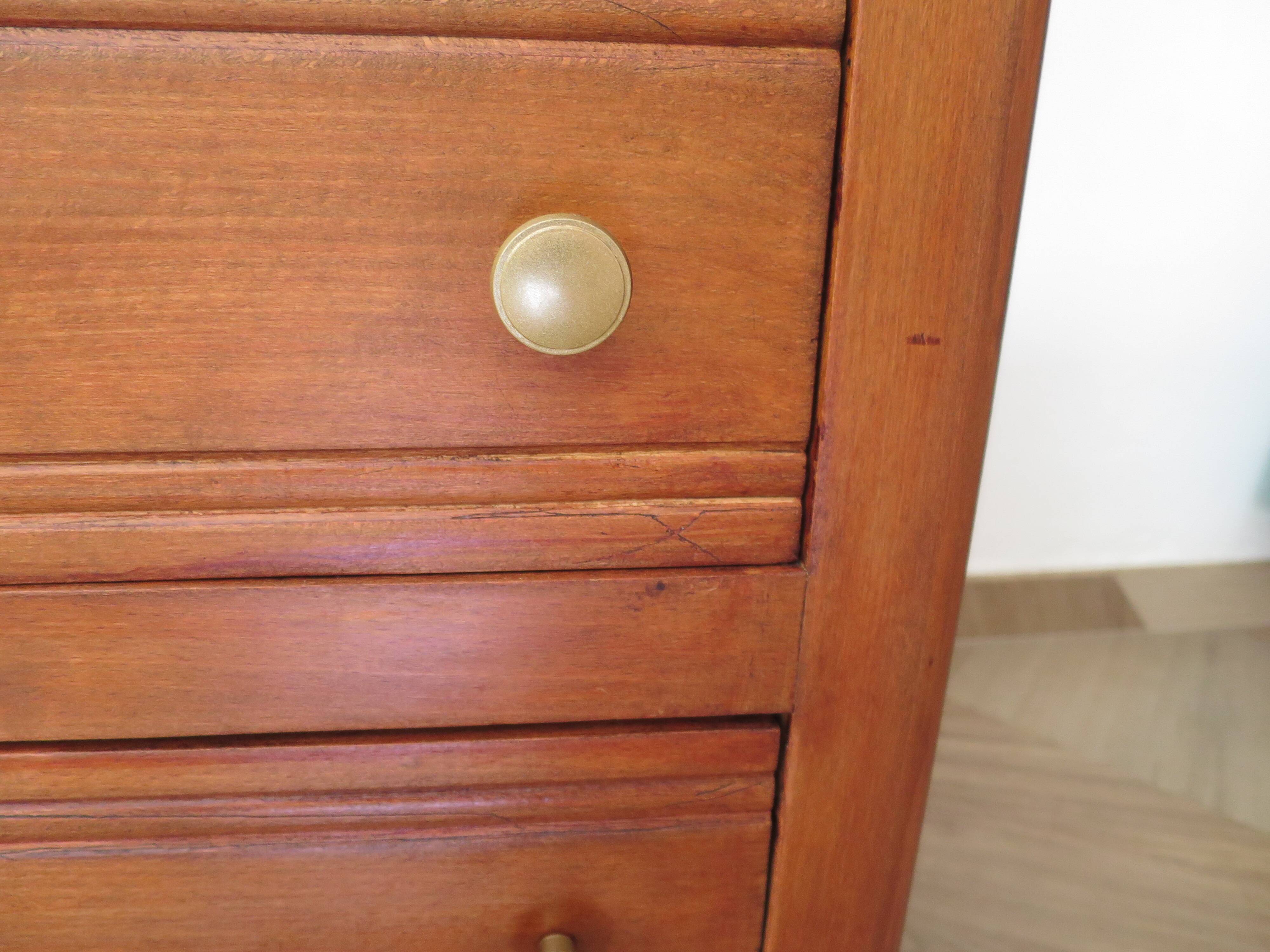 Art Deco chest of drawers in dark wood with 3 drawers, 1950s