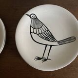 Set of 10 plates by Picault himself bird 1960