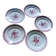 Five numbered opaque porcelain plates from Badonviller.