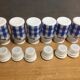 Set of 6 opaline spice pots from the 1960s