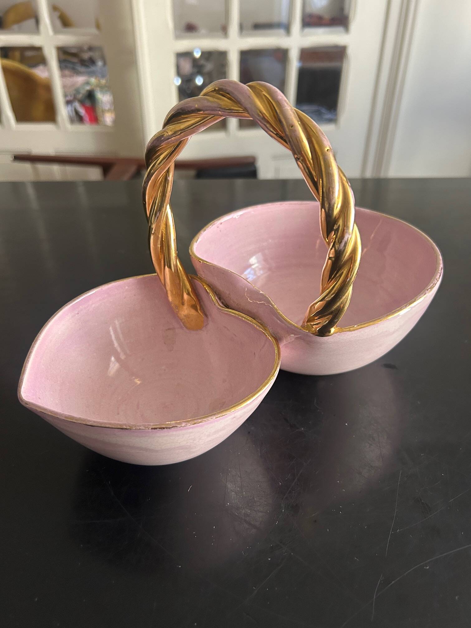 heart-shaped pocket dish in earthenware from Louviers