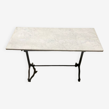 Antique cast iron and marble bistro table