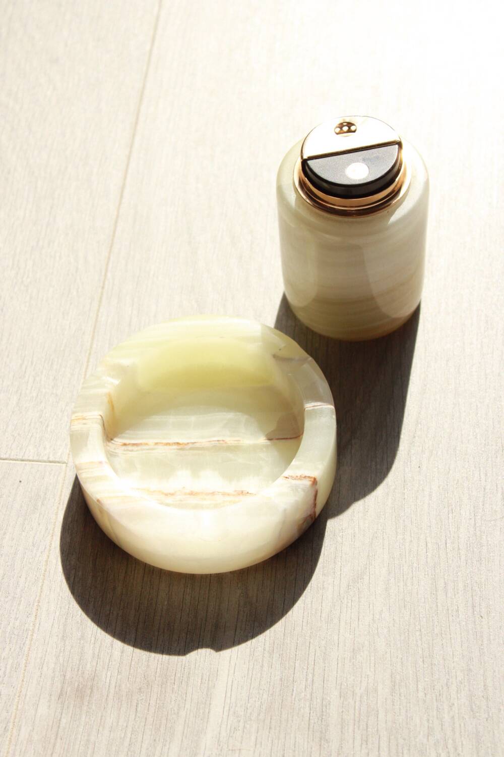 Vintage ashtray & table bookend in onyx - Art Deco period