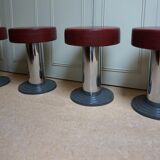 Vintage Belgian Art Deco Style Bar Stools from Frava, 1950s, Set of 4