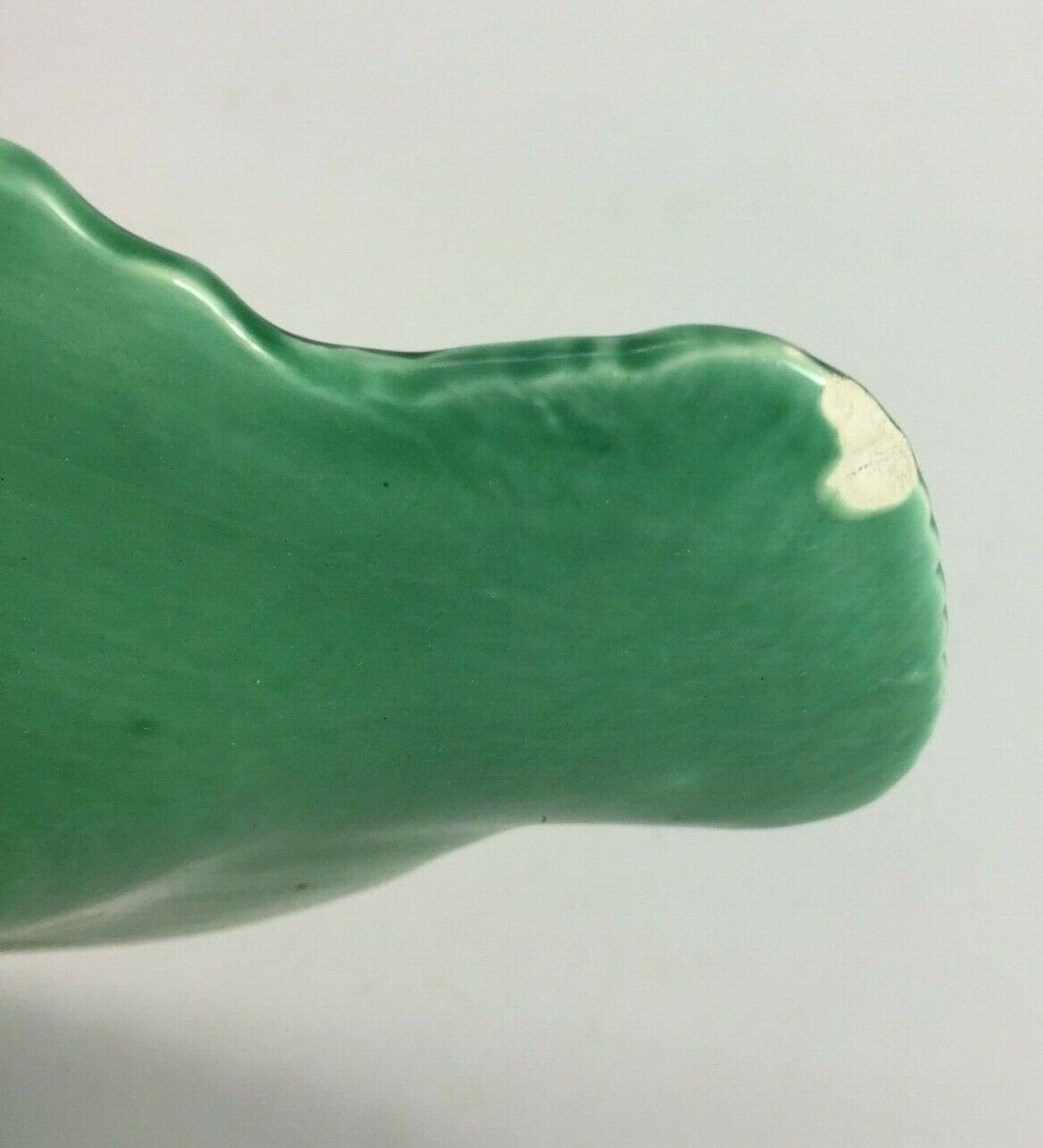 Part of service a fish Sarreguemines 22 pieces in faience green carp