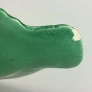 Part of service a fish Sarreguemines 22 pieces in faience green carp