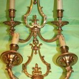 Paire d'appliques en bronze deux bras Lucien Gau