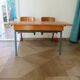Bureau d’écolier vintage en bois et métal - Bureau double