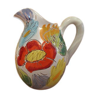 Pitcher vintage ceramic multicolored