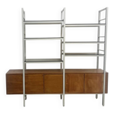 A row of 1980s bookshelves