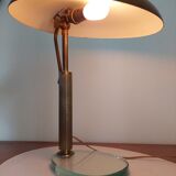 Italian Desk lamp  1950 brass and glass