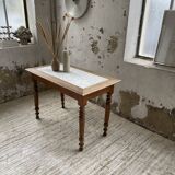 Walnut and marble bistro table 1890