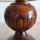 Vintage table lamp in turned wood and fabric lampshade