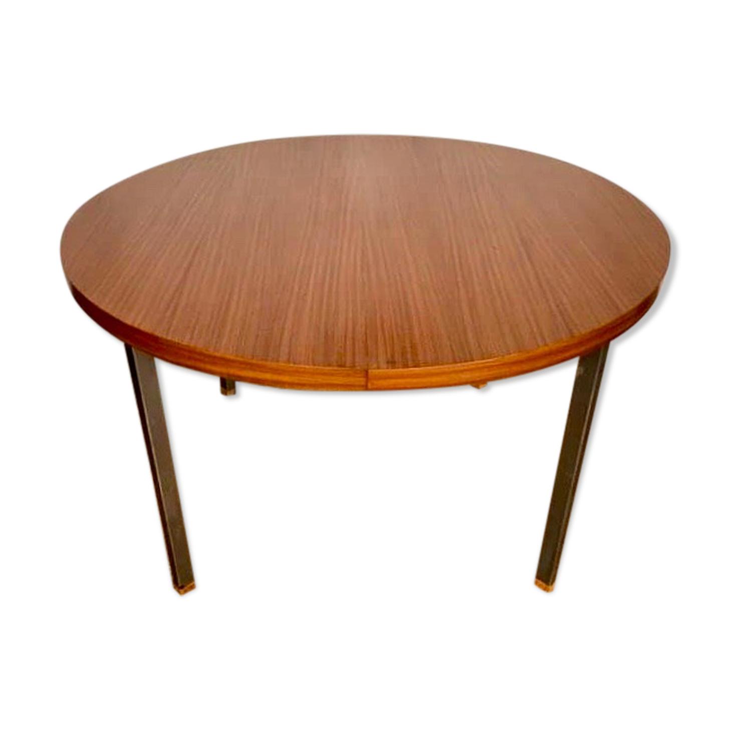 Round table with teak extension design Pierre Guariche edition Huchers Minvielle 1960