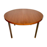Round table with teak extension design Pierre Guariche edition Huchers Minvielle 1960