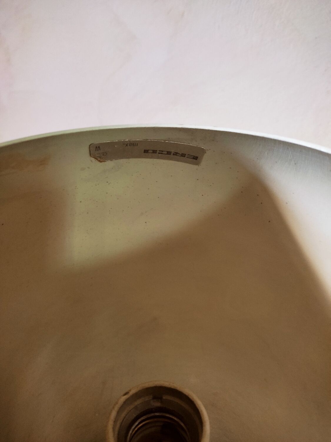 Erco wall or ceiling lamp in brushed aluminum