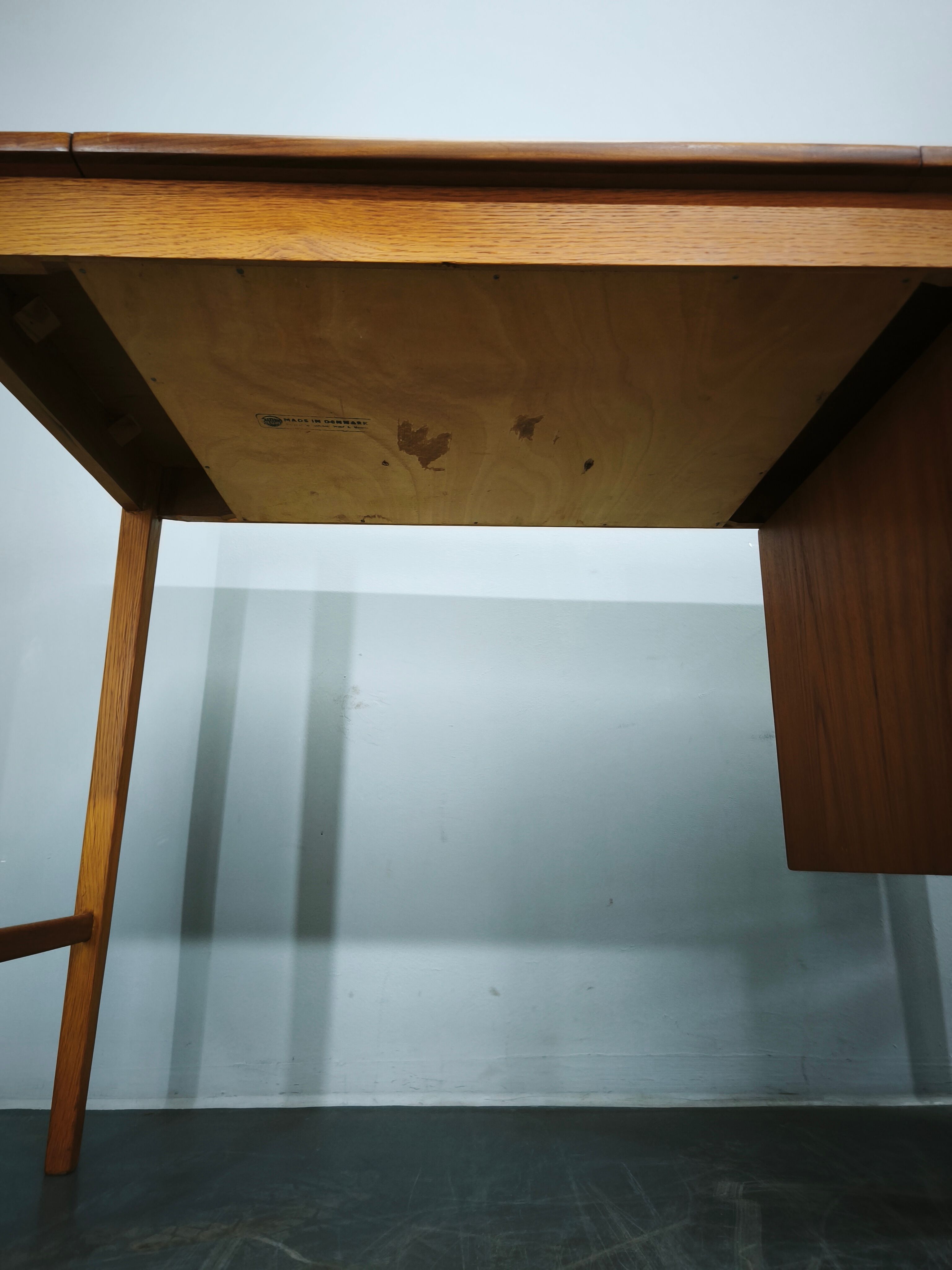 Sven Aage Madsen Teak Vanity Desk with Mirror, Denmark, 1960s