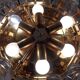 Large gilded brass and crystal glass ceiling lamp by Ernst Palme for Palwa, 1960s