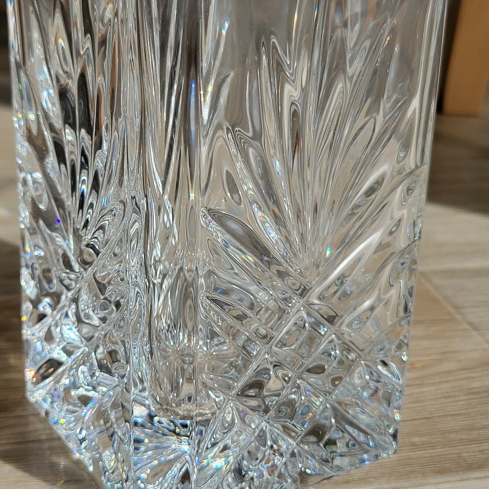 Whisky decanter square bottle in molded crystal