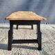 Bicolour coffee table in solid oak with 19th-century legs • Unique piece "Raw"