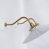 White opaline swan neck wall lights