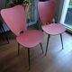 set of 2 red leatherette chairs from the 1960s