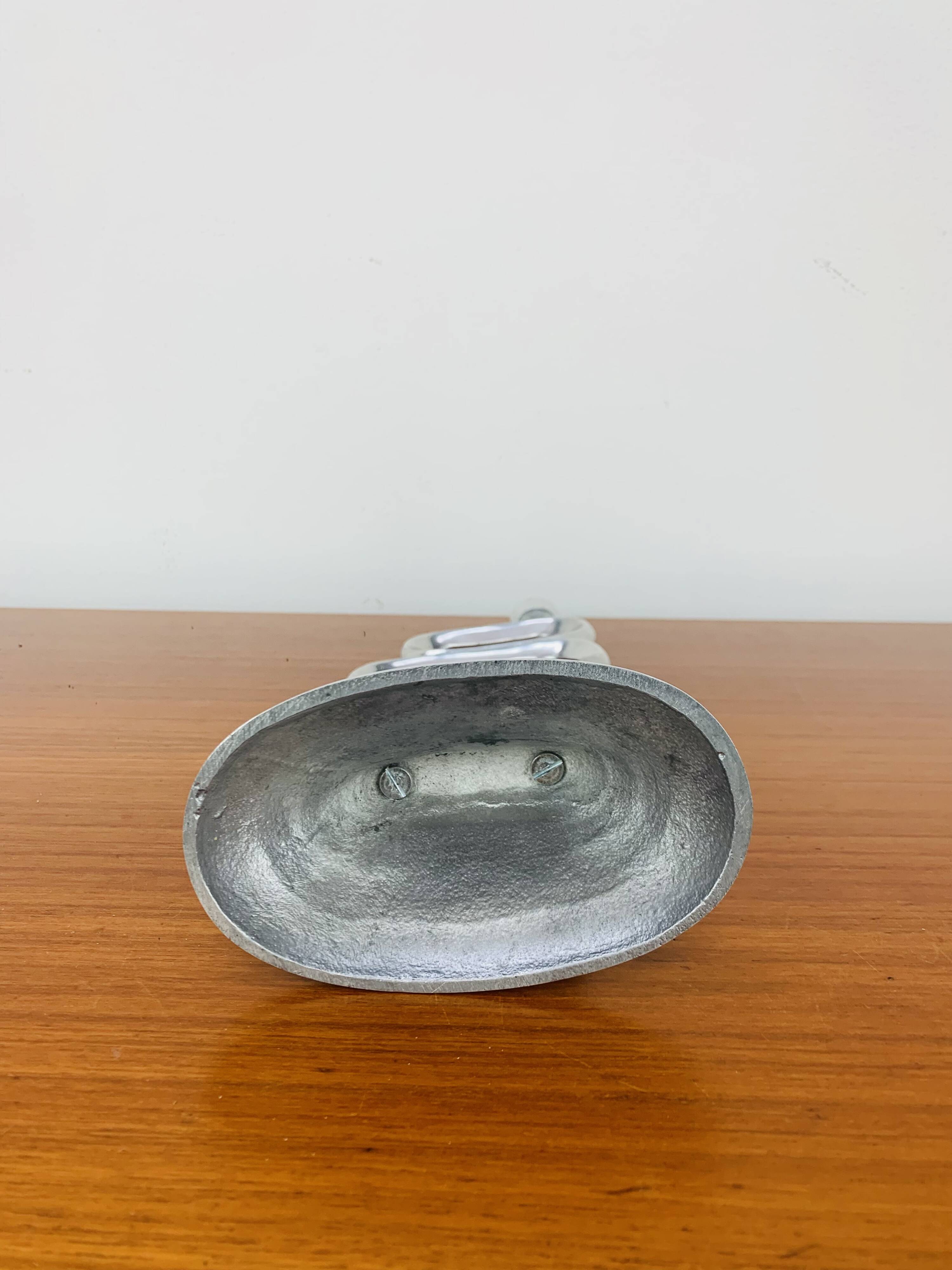 Matthew Hilton style aluminum circle candle holder, vintage design